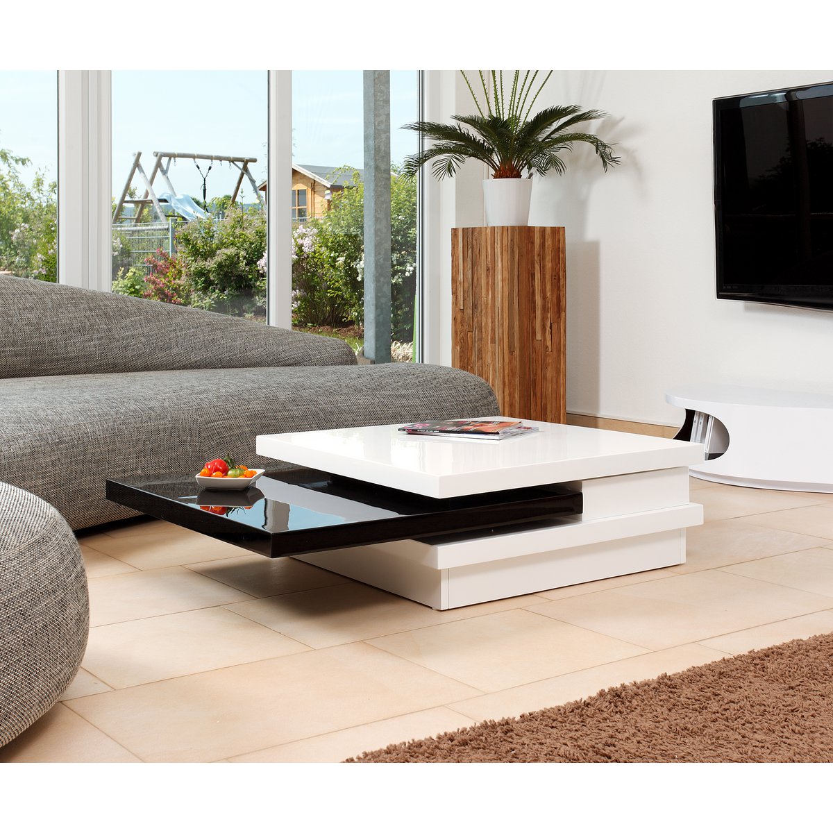 Coffee table 120X80 cm white/black