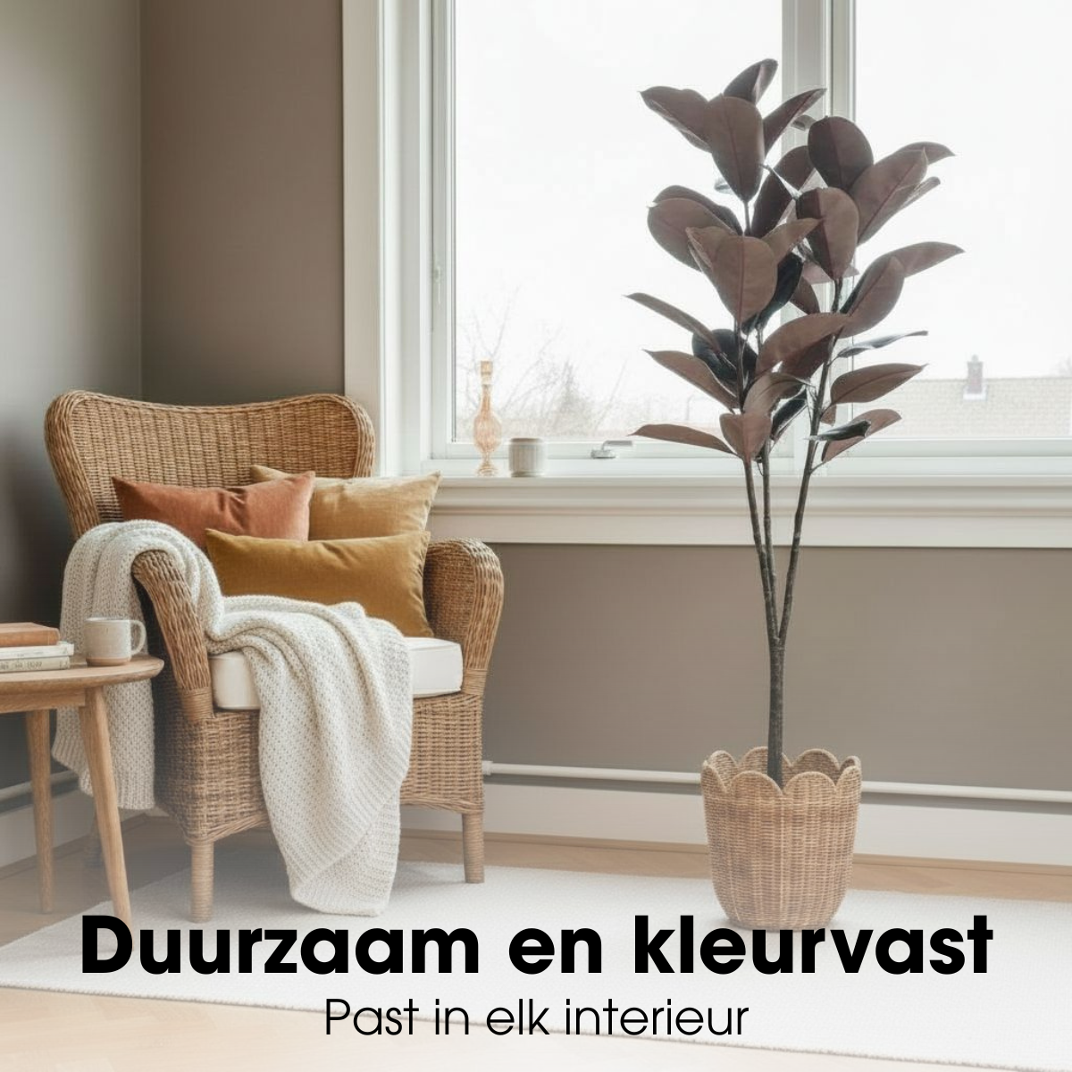 Künstliche Pflanze Gummipflanze Rot