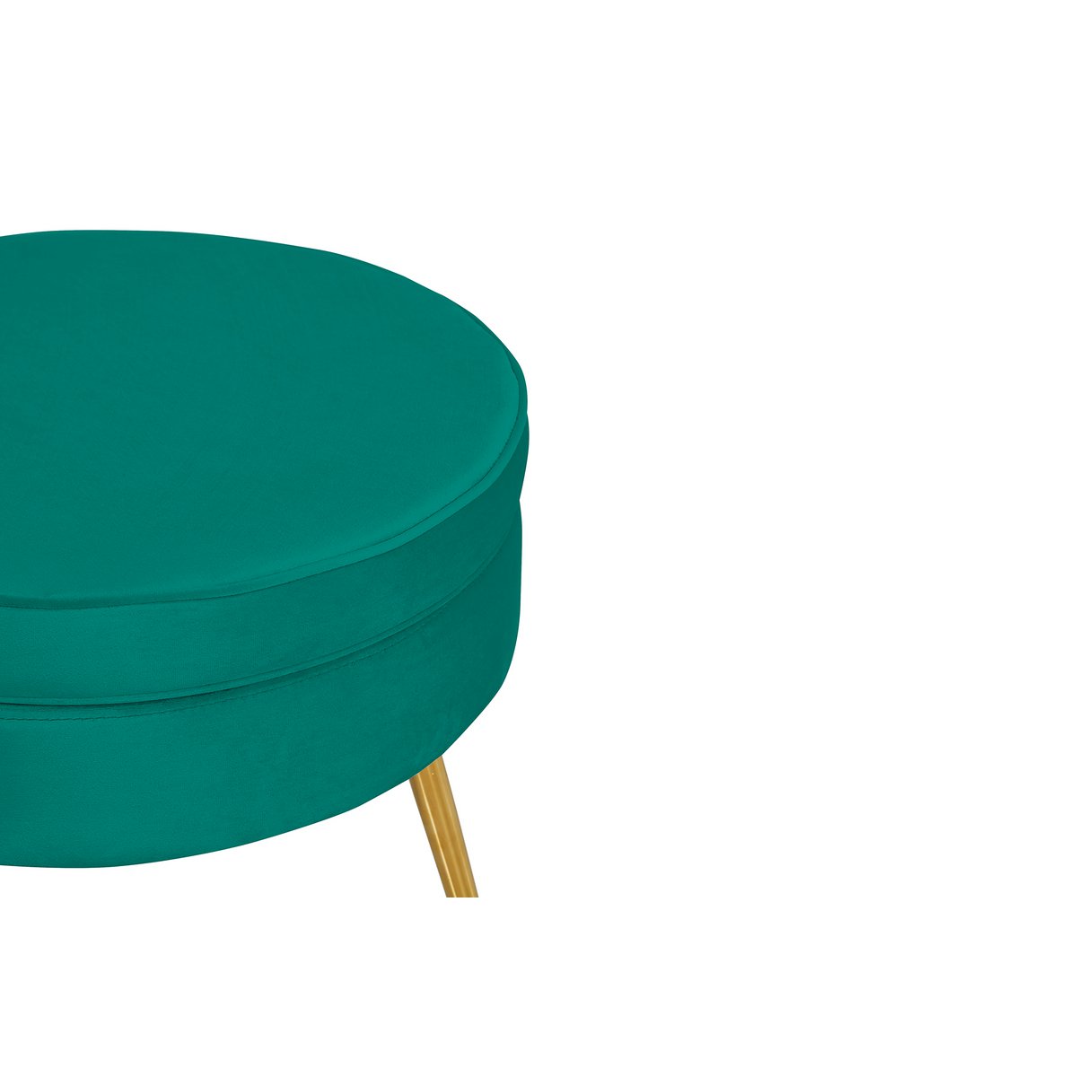 Round velvet pouf green