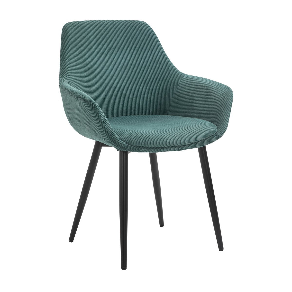 Set of 2 Corduroy Armchairs Green