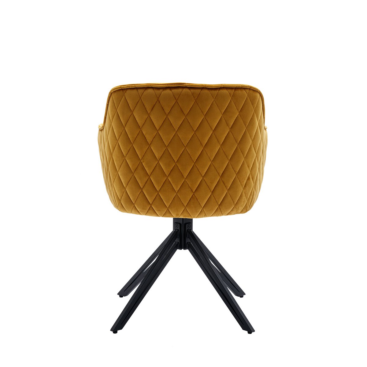 Armchair with yellow honeycomb quilting