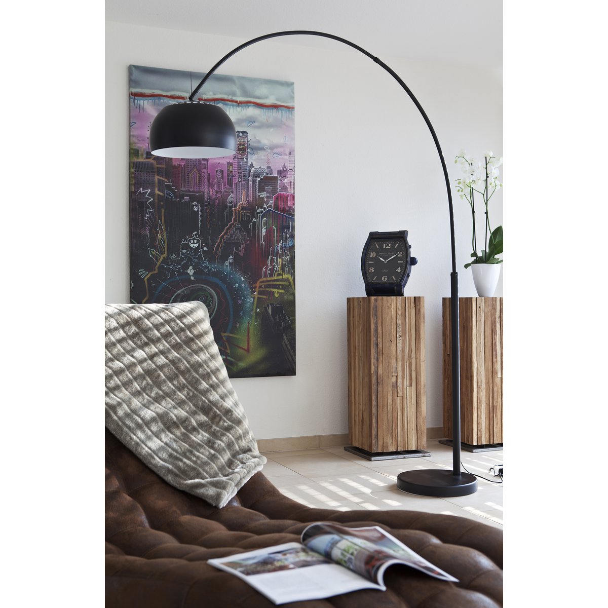 Arc lamp 195 cm black