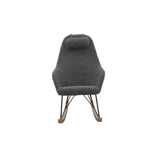 Rocking chair teddy fur grey