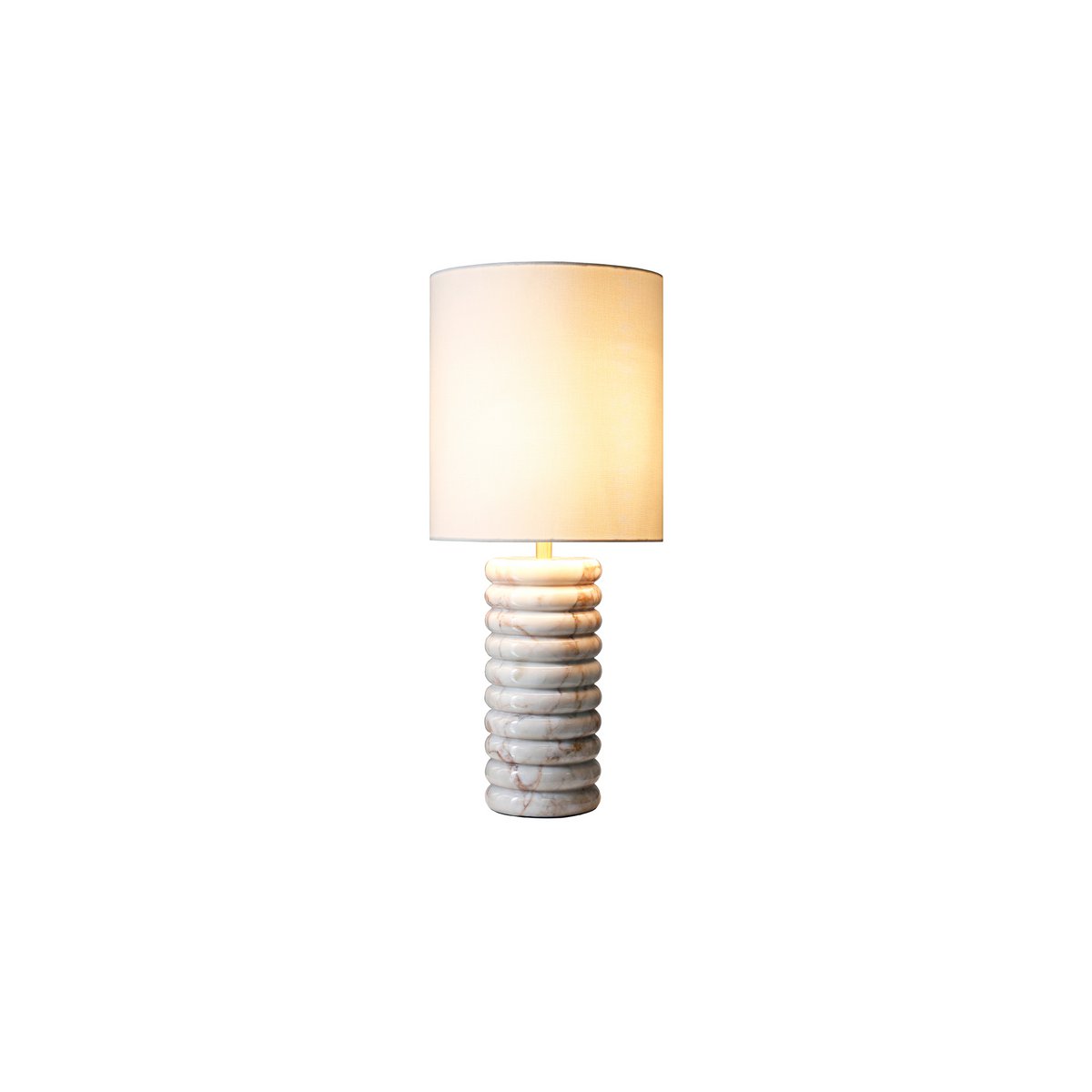 Table lamp marble/linen beige