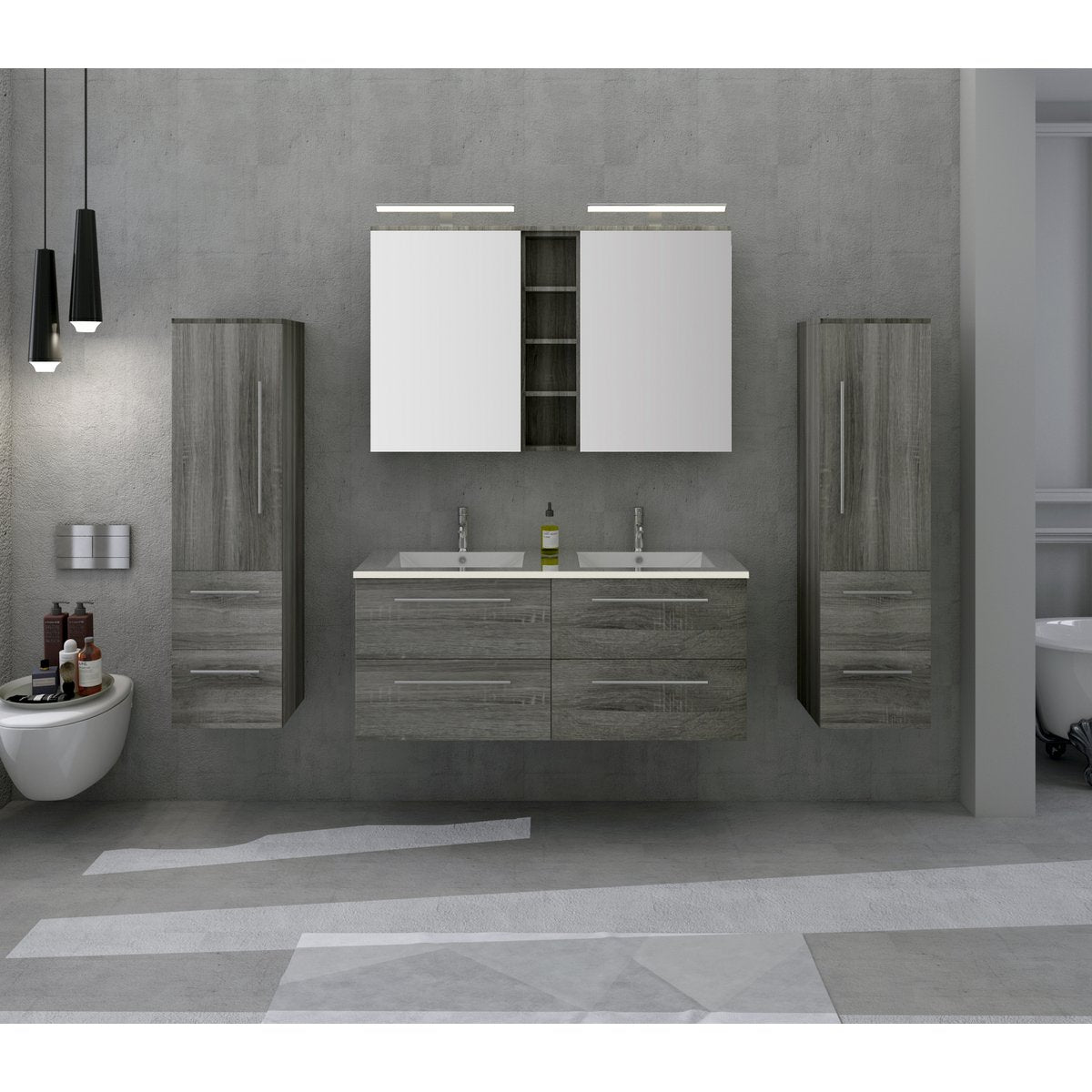 Bathroom set 120 cm, 4 pieces.