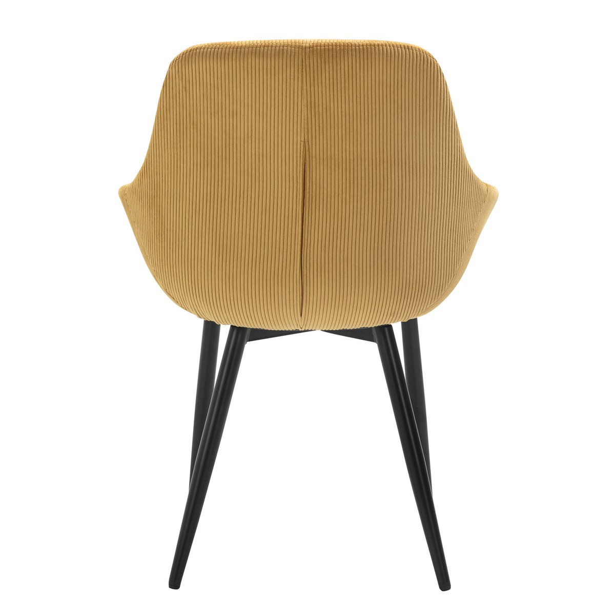 Set of 2 corduroy armchairs, gold