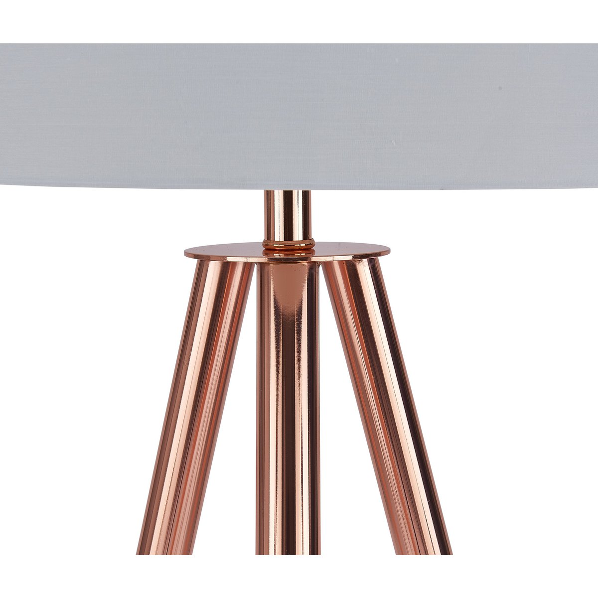 Floor lamp with textile shade copper / white