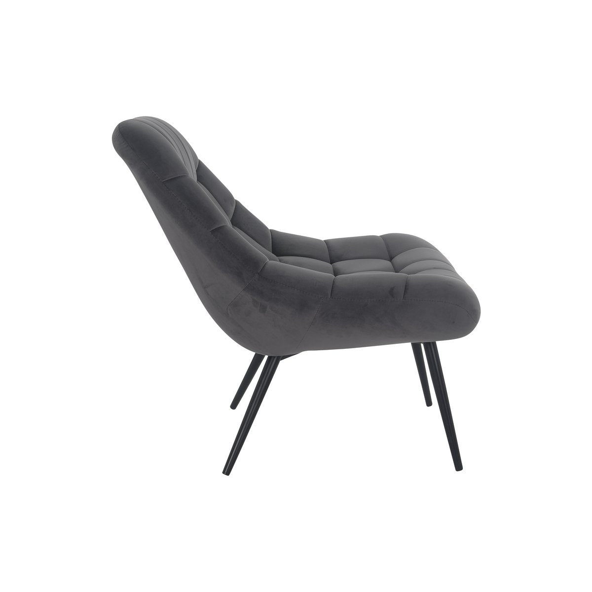 Armchair XXL velvet gray metal black
