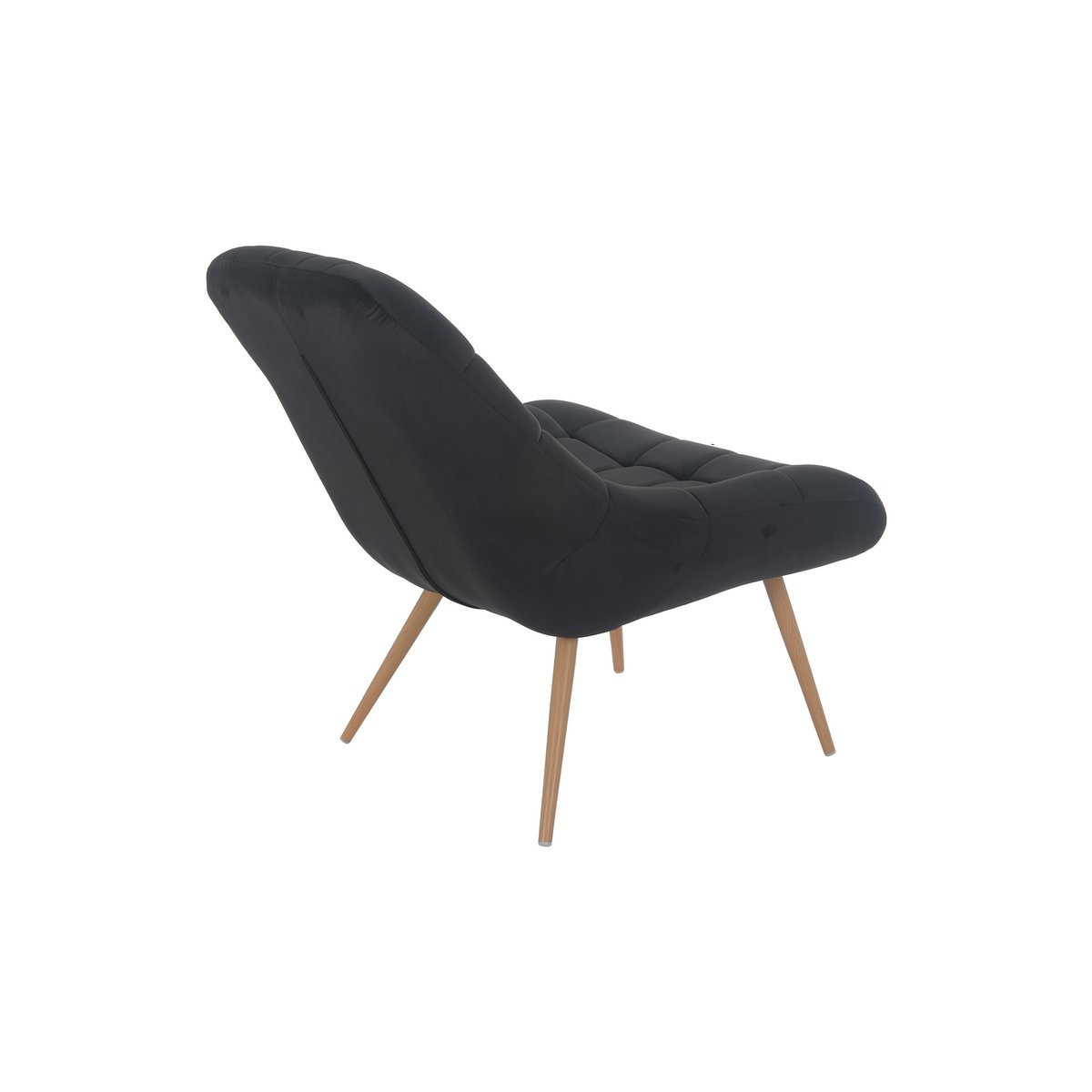 Armchair XXL velvet black metal wood look