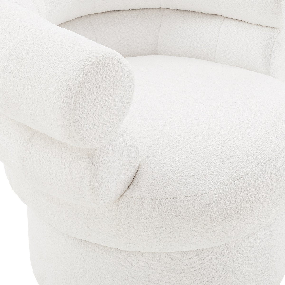 Armchair boucle fabric white