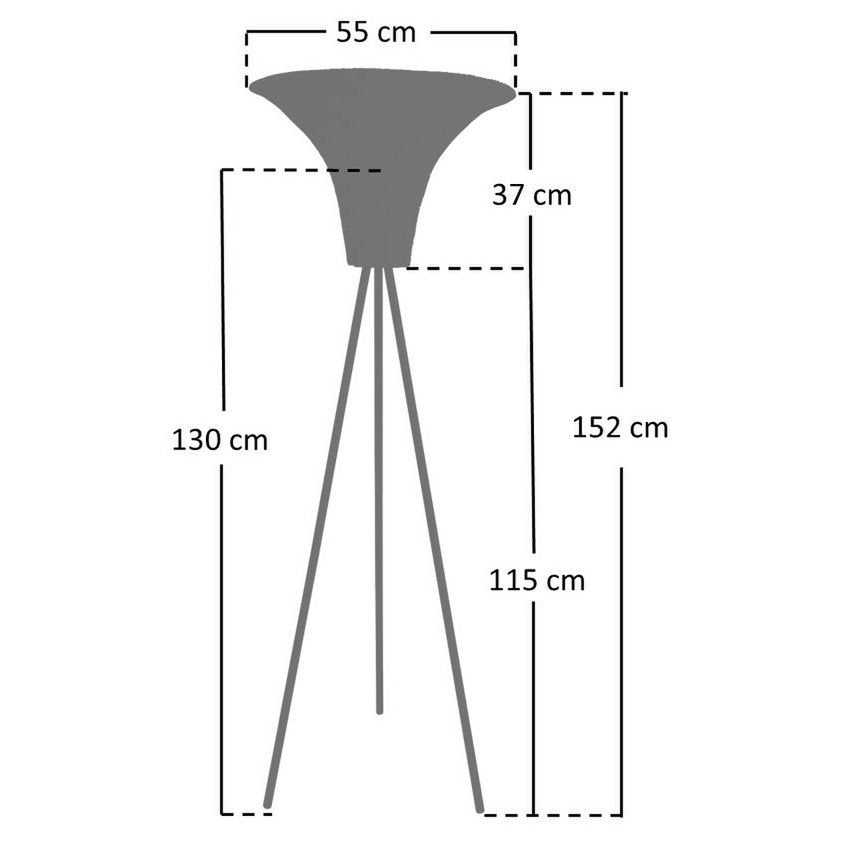 Floor lamp with braided shade brass/natural 150 cm