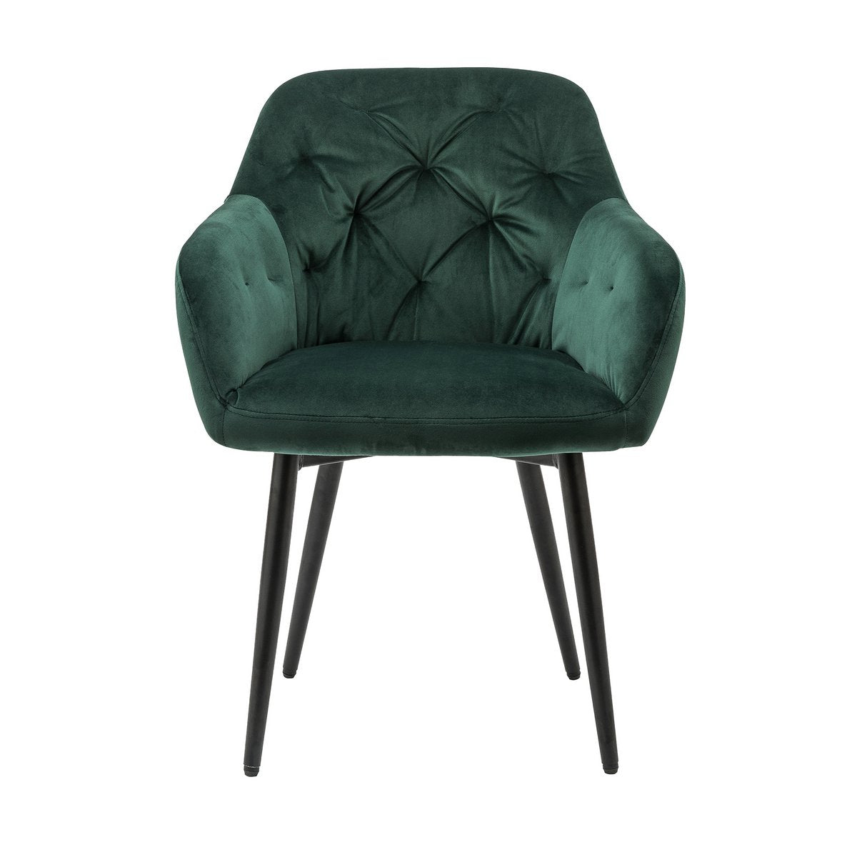 Green velvet armchair