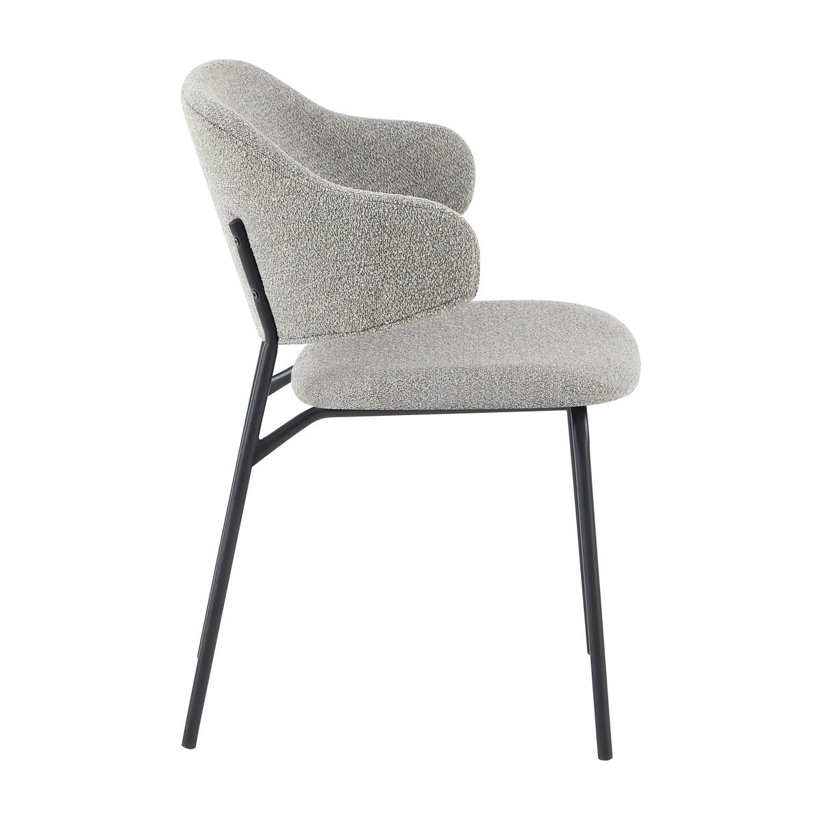 Bouclé armchair set of 2 light gray
