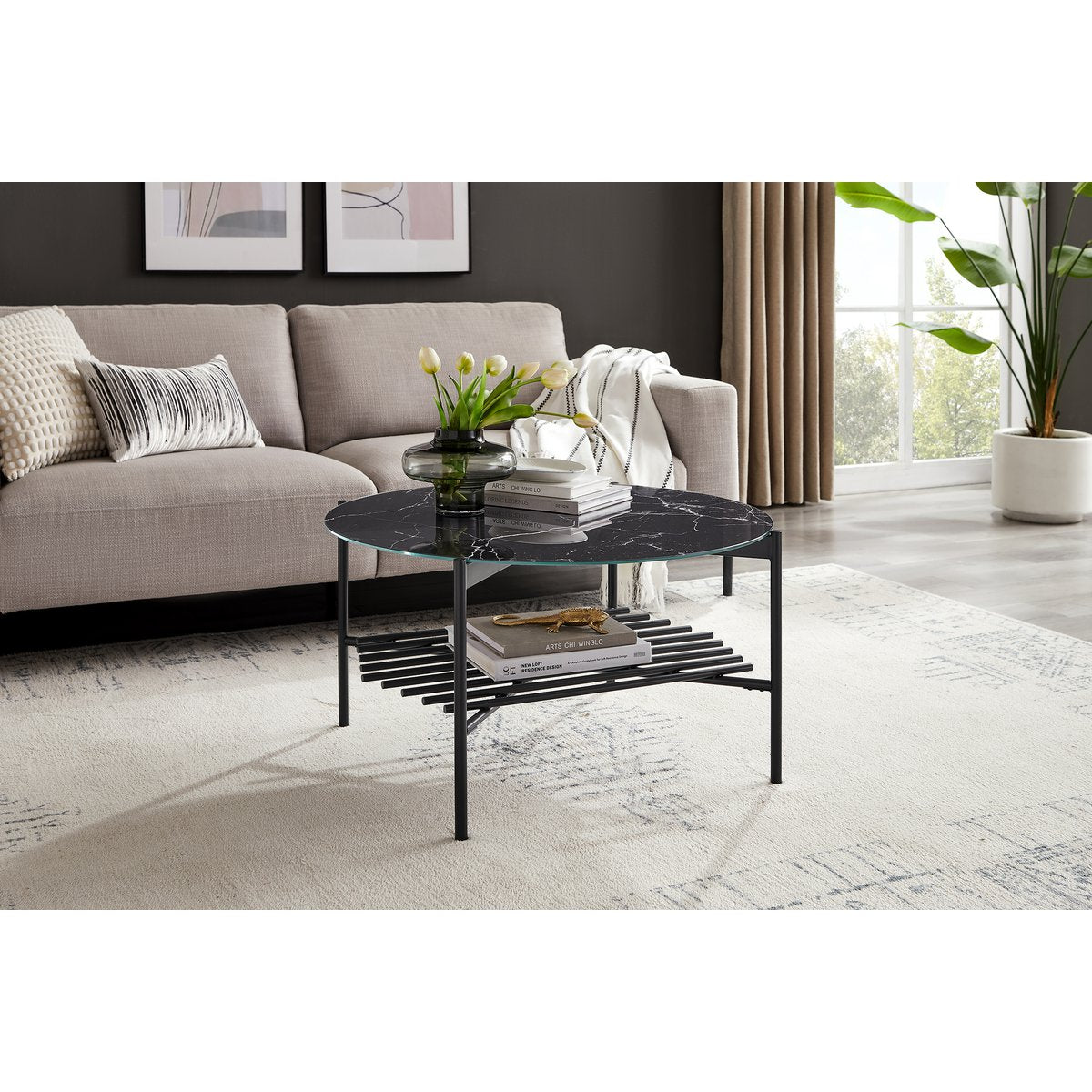 Coffee table Ø 84 cm black