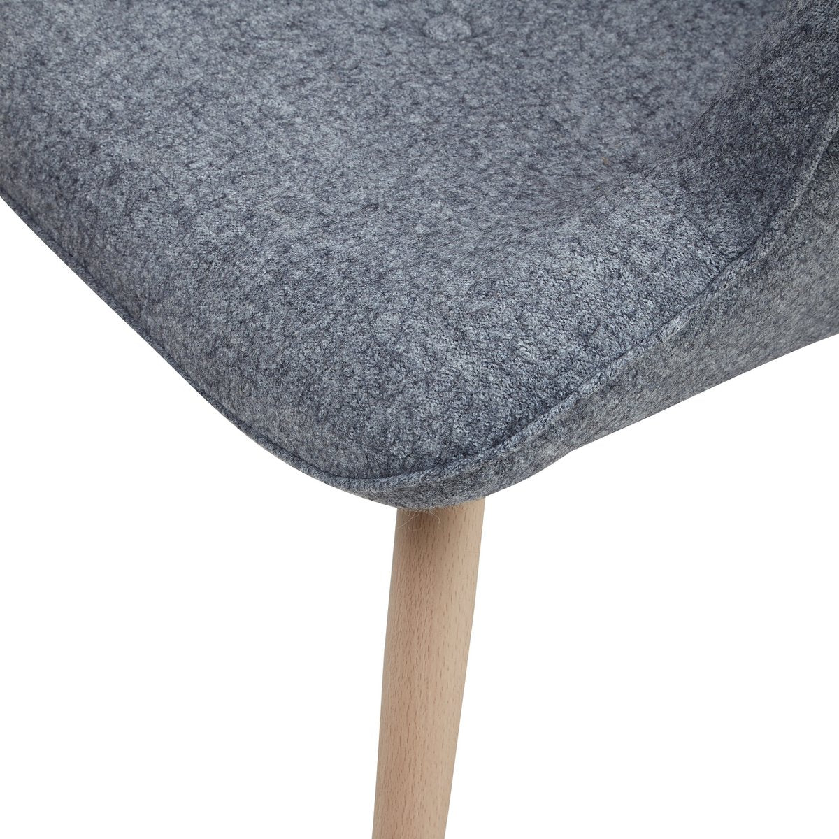 Armchair in gray woven fabric