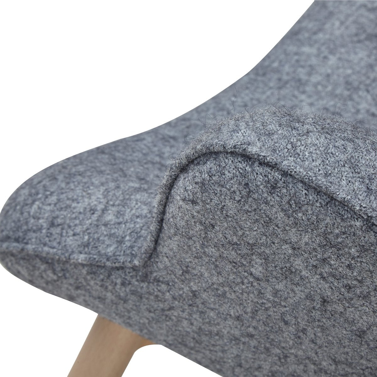 Armchair in gray woven fabric
