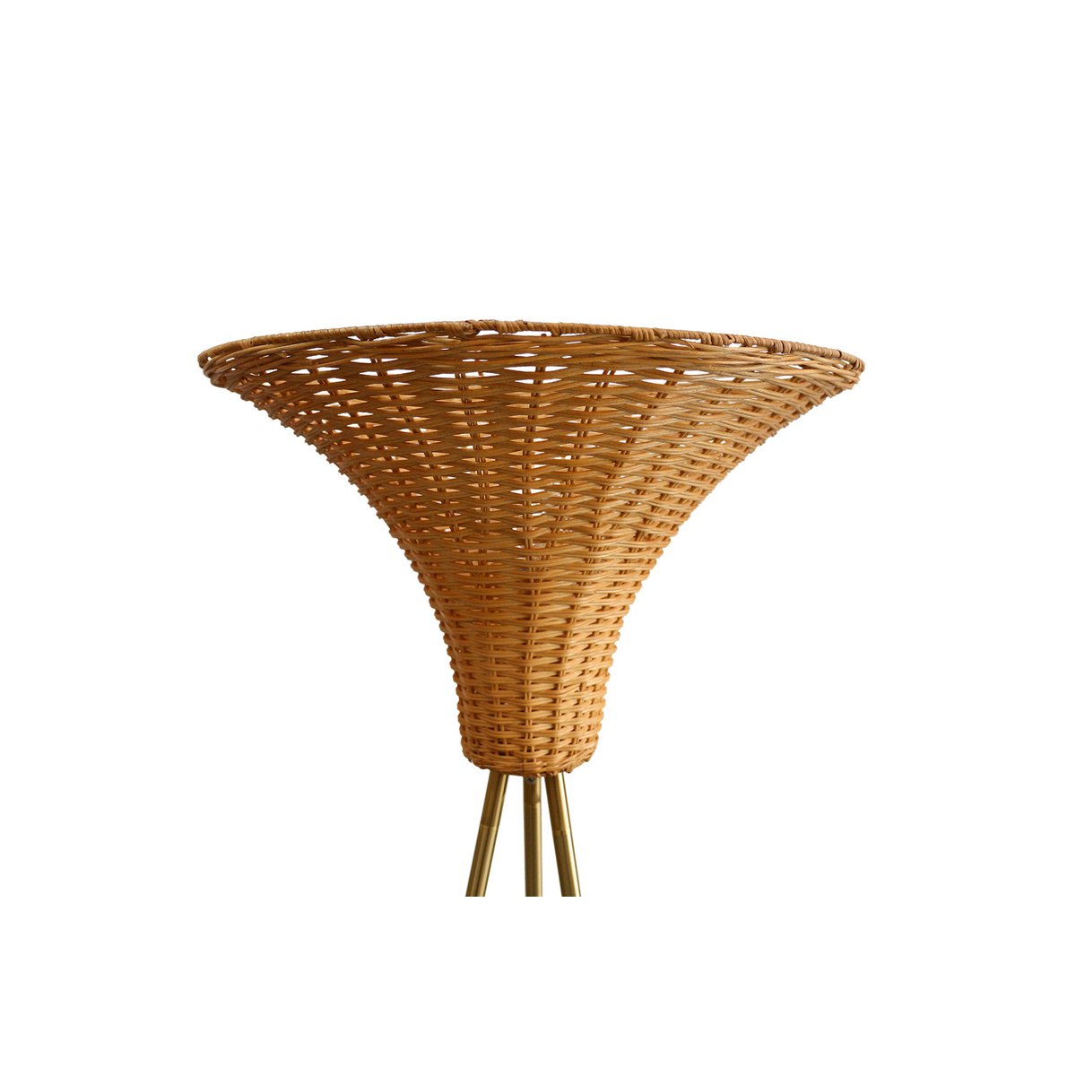 Floor lamp with braided shade brass/natural 150 cm