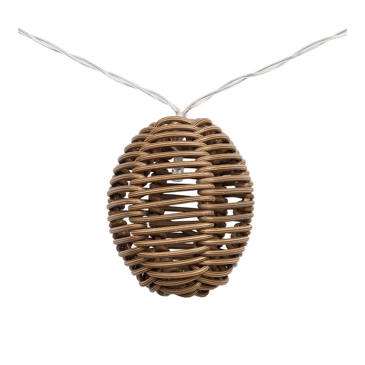 LED-Lichterkette Carlisle, Polyrattan/Metall, Natur/Schwarz