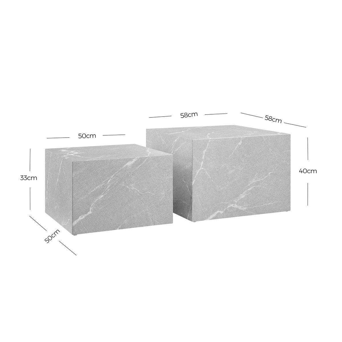 Couchtisch Grau 2er Set