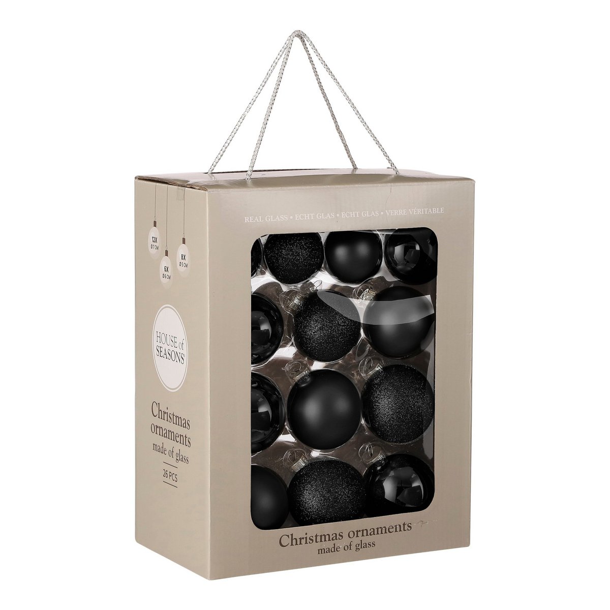 Weihnachtskugel-Set Glaskugeln Schwarz