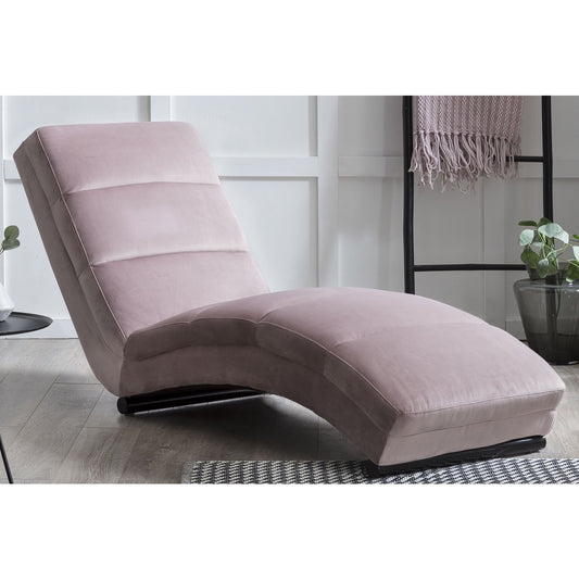 Chaise longue rose velvet