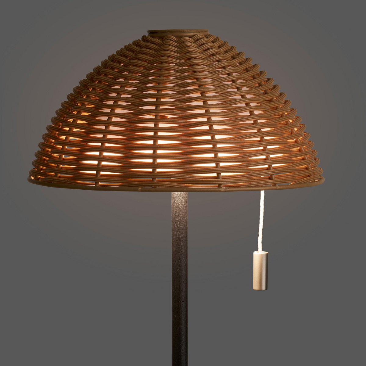 Wigan LED-Tischleuchte, Metall, wiederaufladbar, Natur/Schwarz