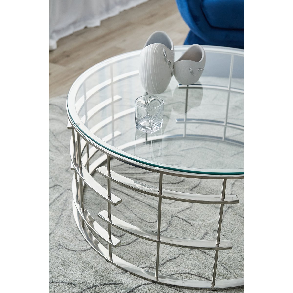Couchtisch Silber Ø 90 cm