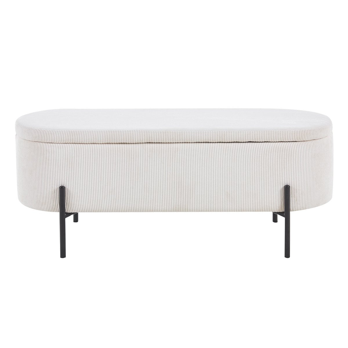 Bed bench with storage space function beige