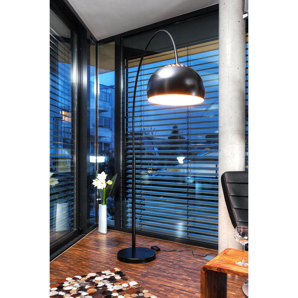 Arc lamp 195 cm black