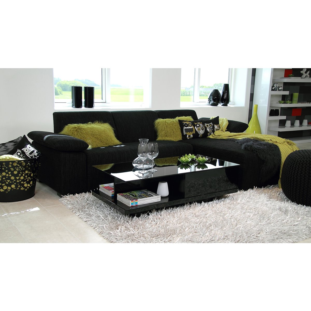 Coffee table 120x60x36 cm black
