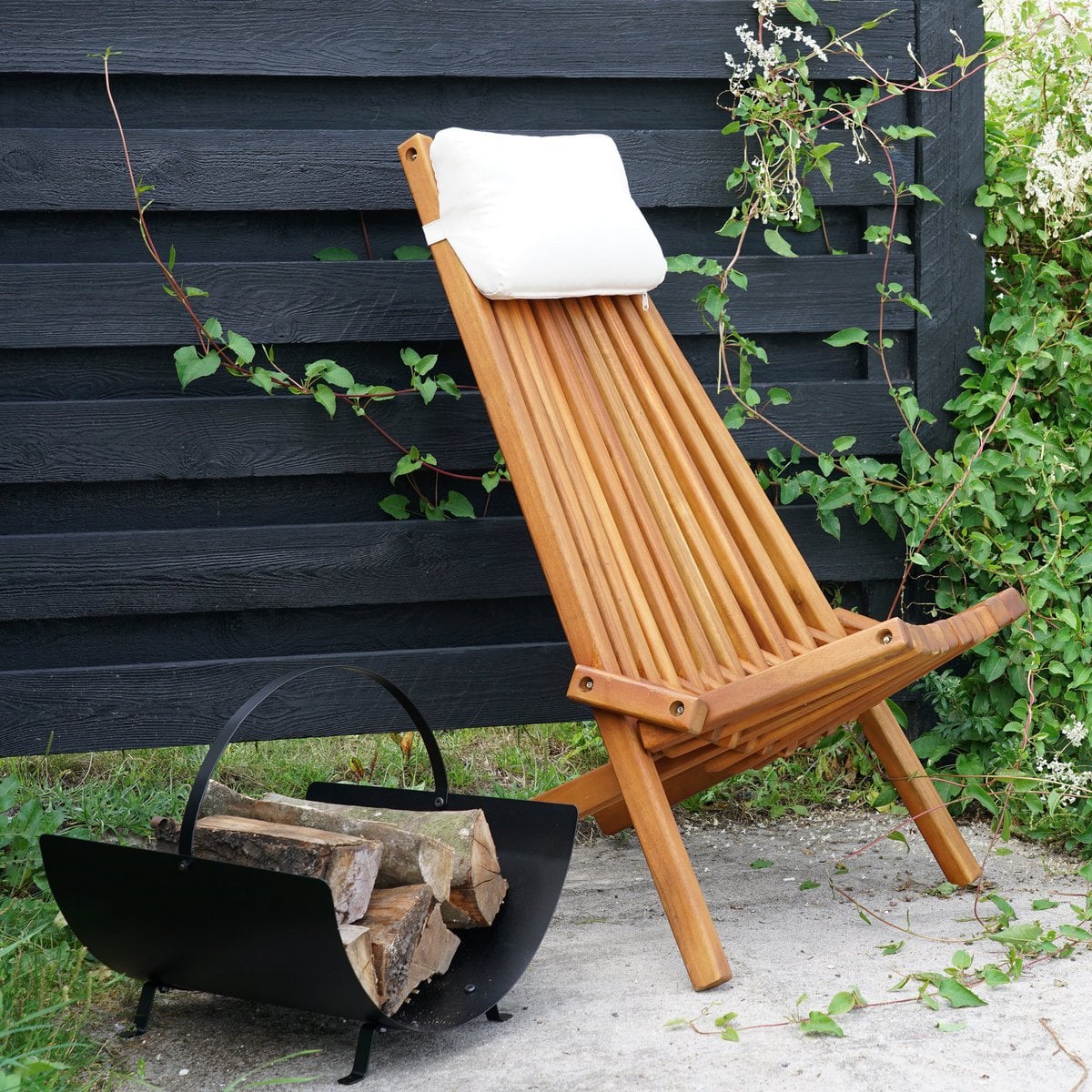Tires Log Holder - Holzhalter, Stahl, schwarz, 40x35x33,5 cm