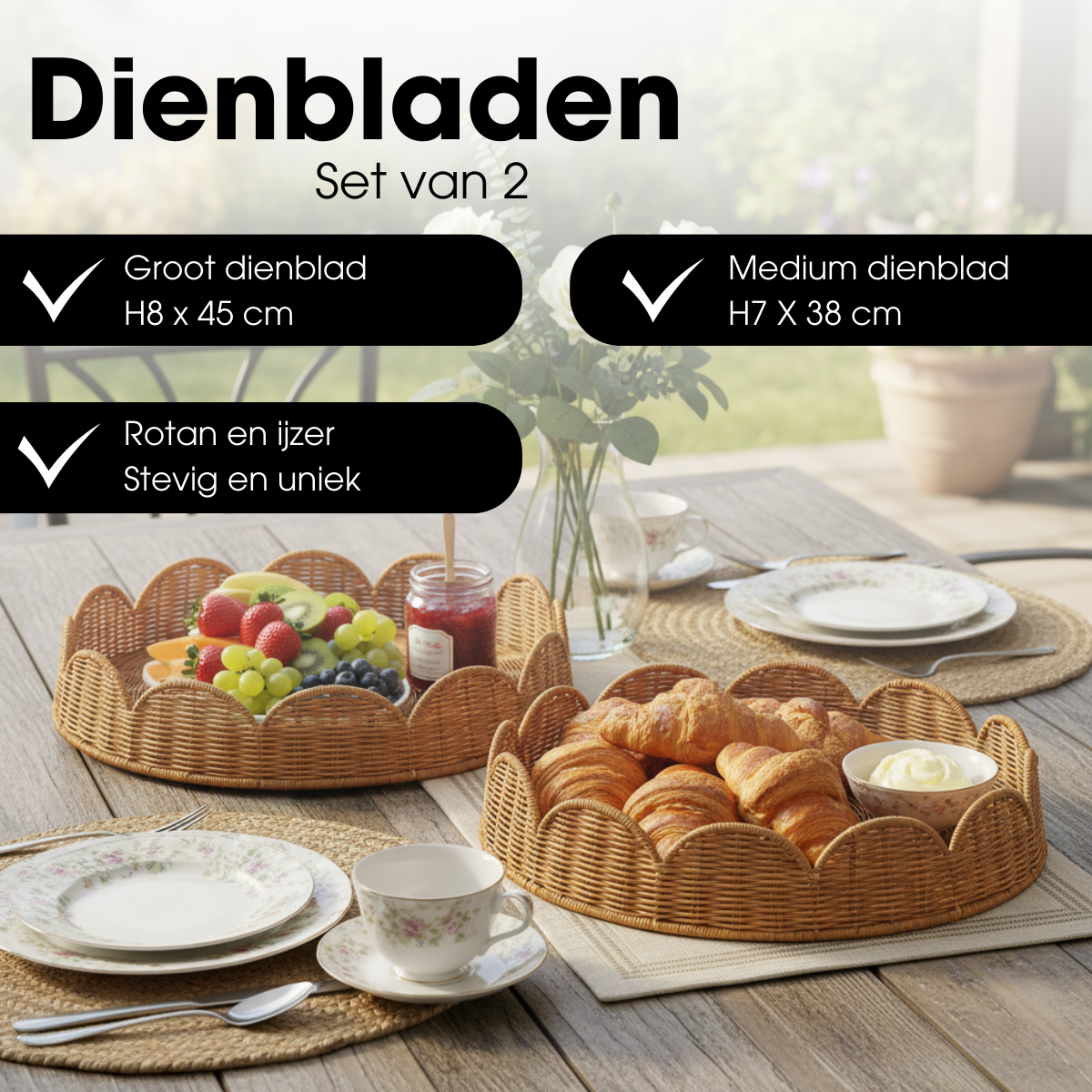 Tablett Eleta Hellbraun