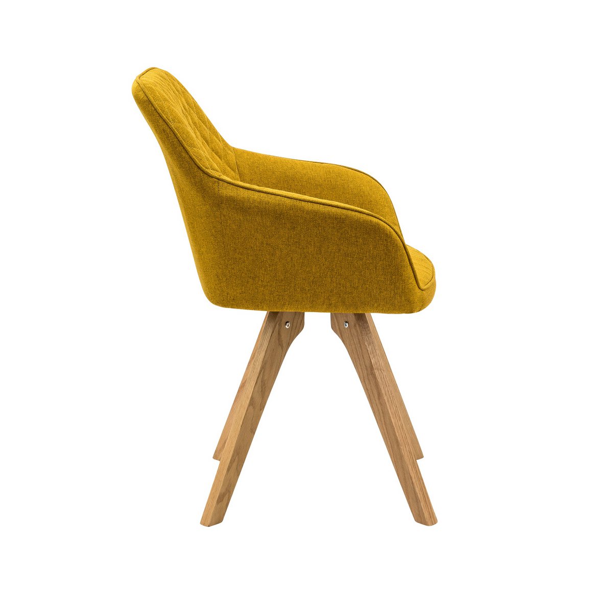 Armchair set of 2 curry yellow textile
