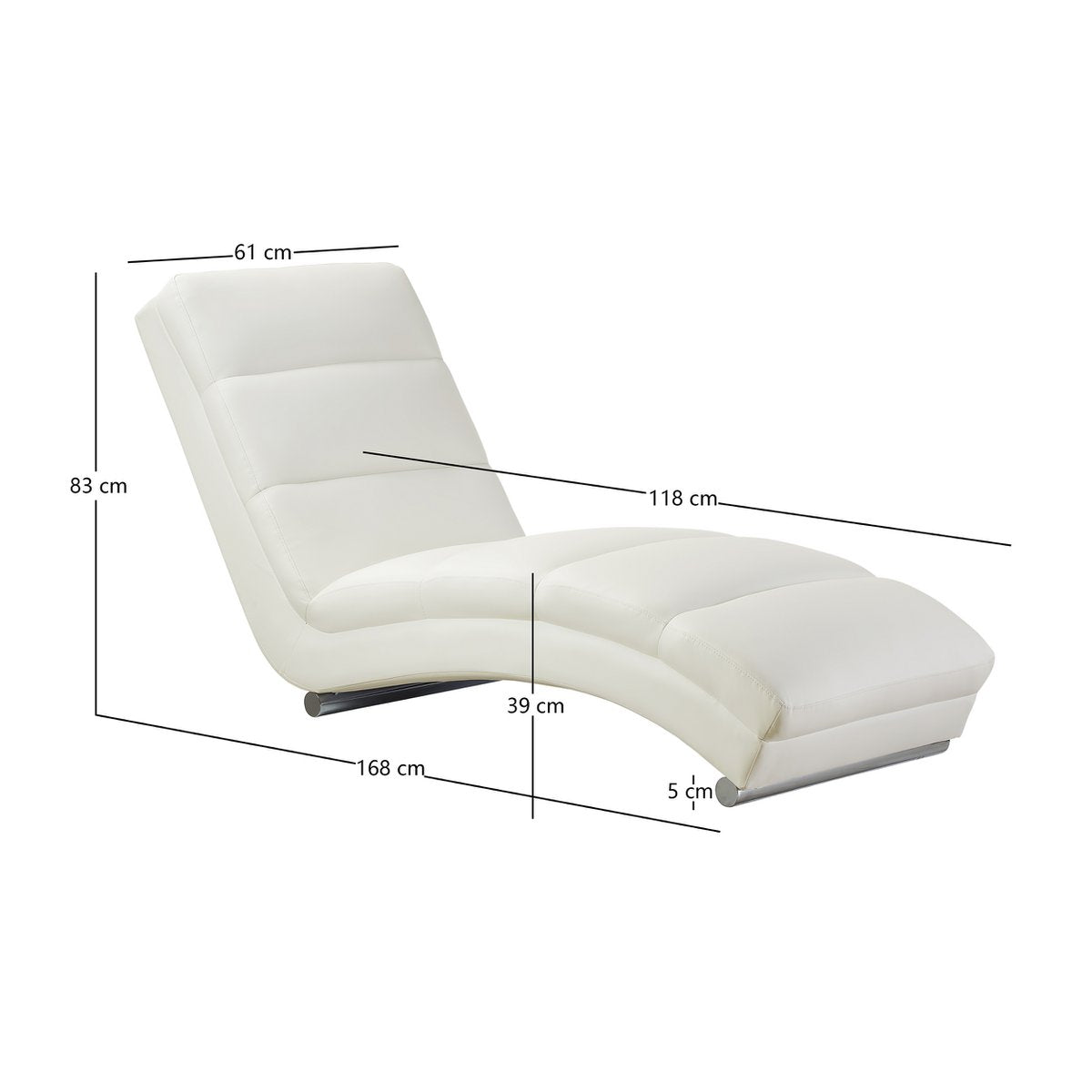 Relaxation lounger white imitation leather look