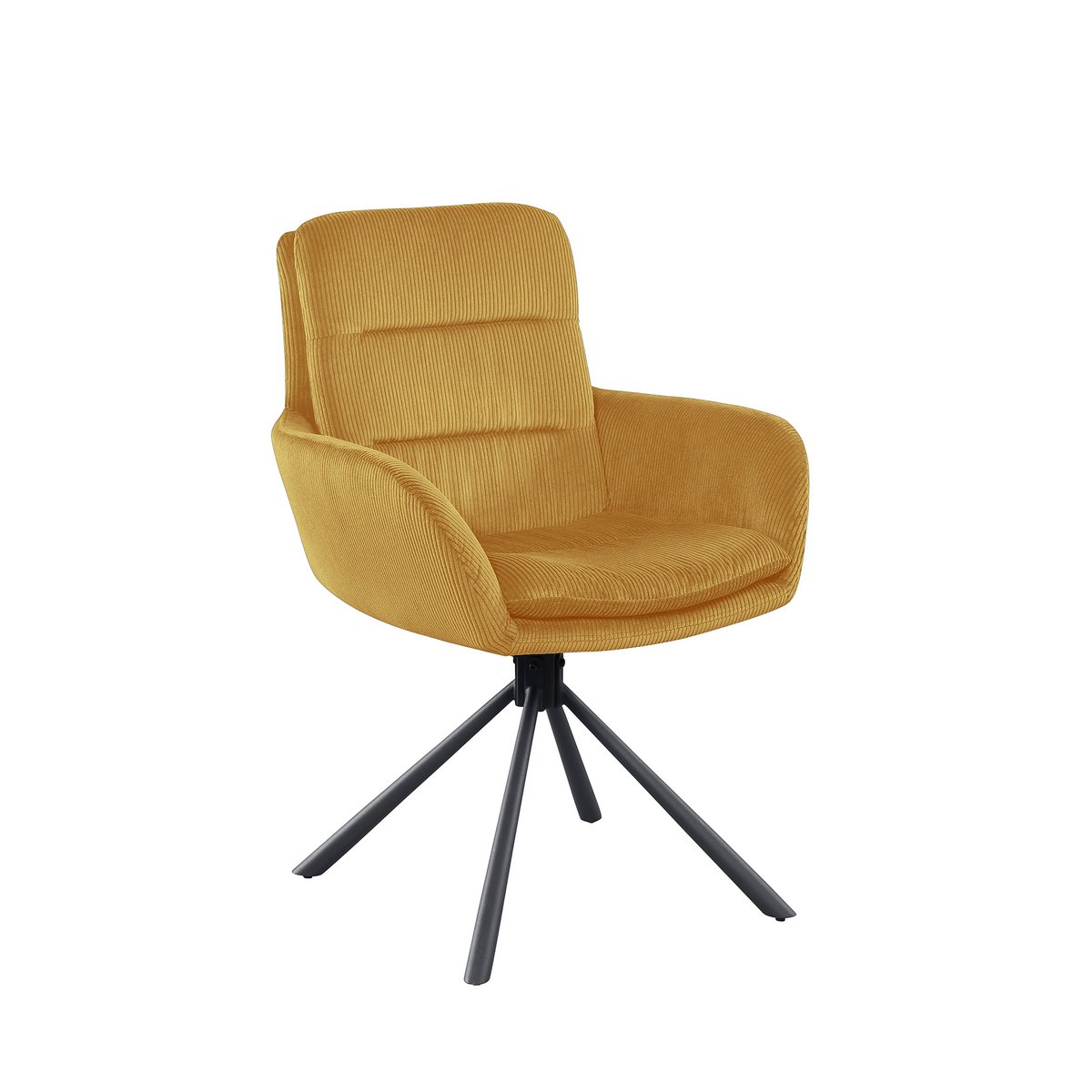 Armchair in corduroy look gold