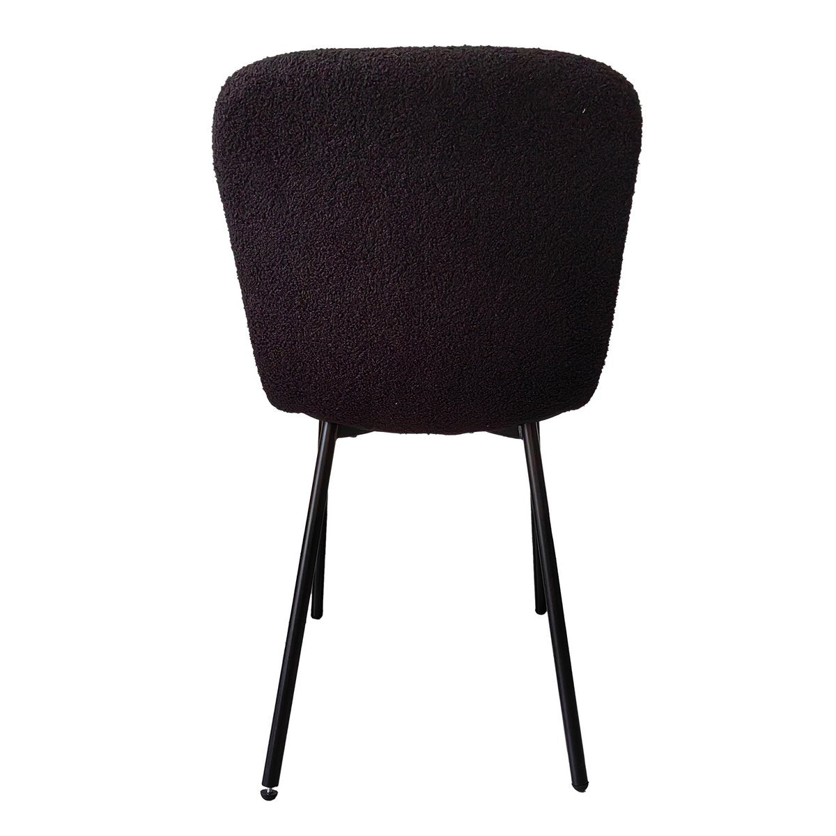 Bouclé look chair set of 4 black