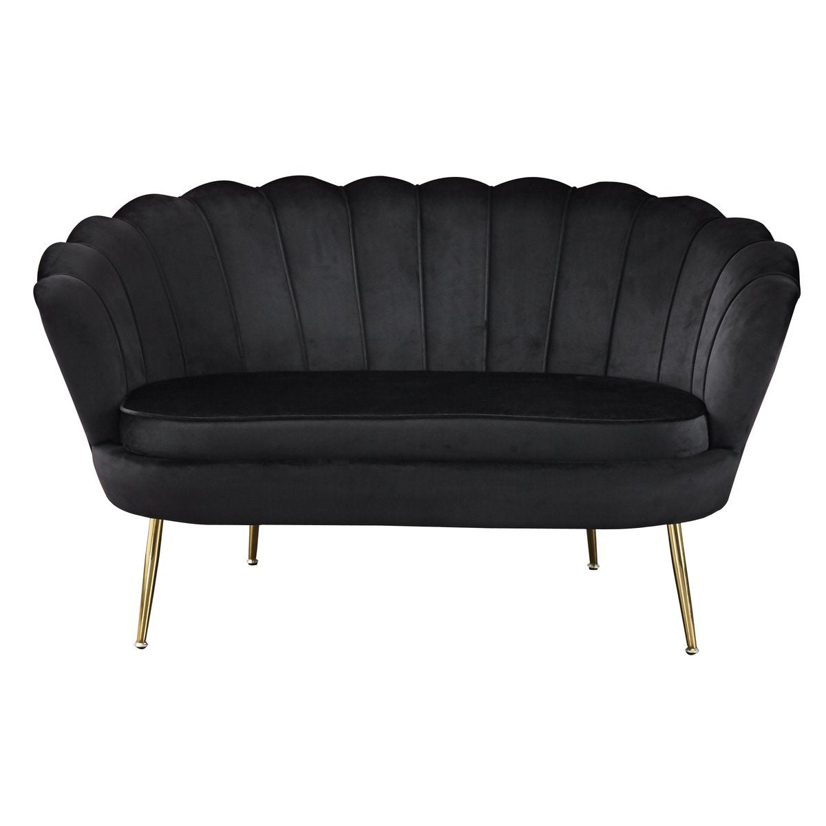 Velvet Shell Sofa Black