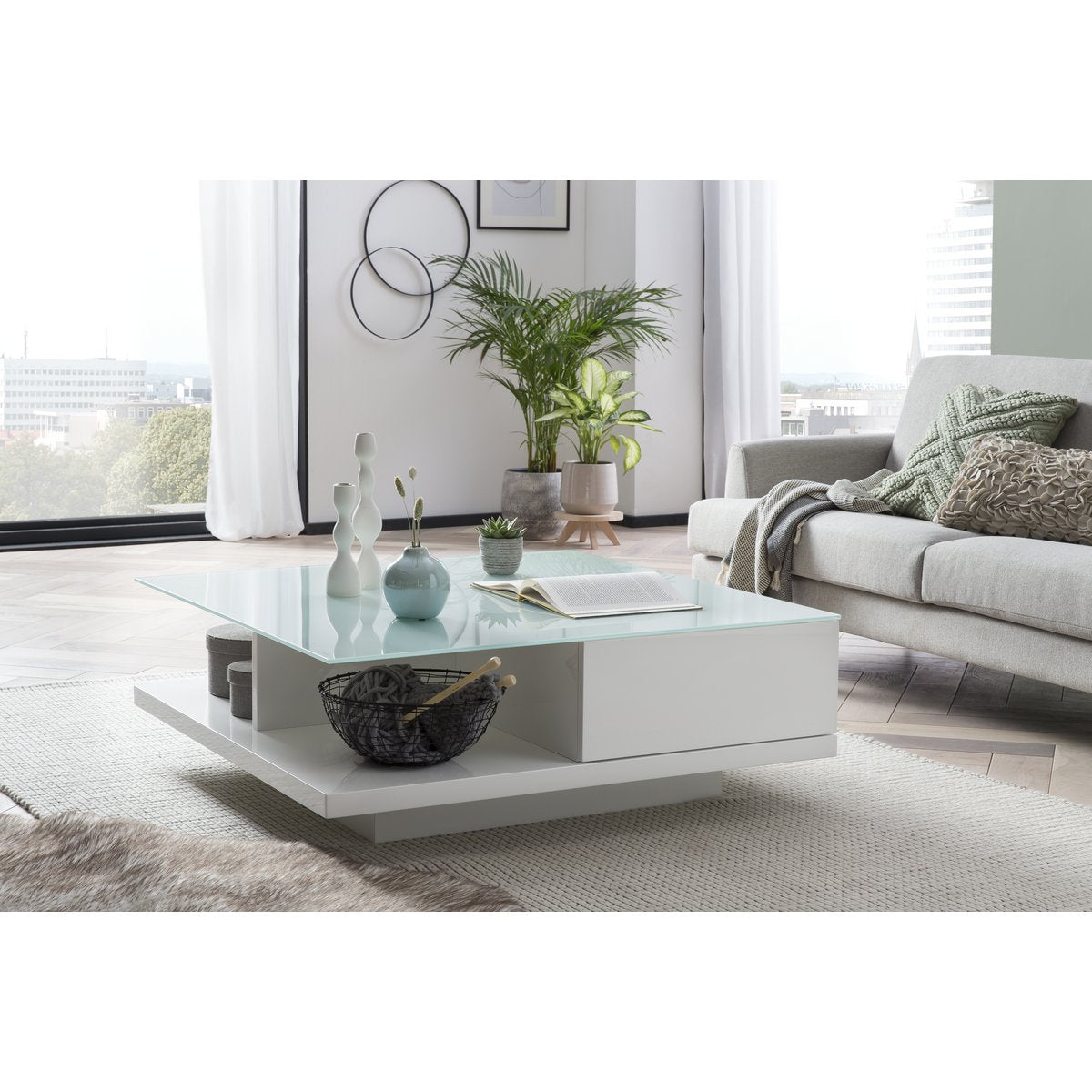 Coffee table 100x100x36 cm white