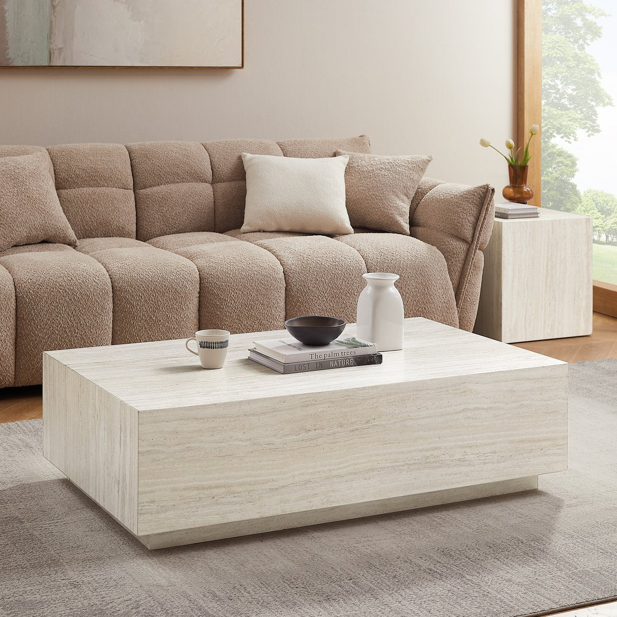 Travertine coffee table 120x75 cm