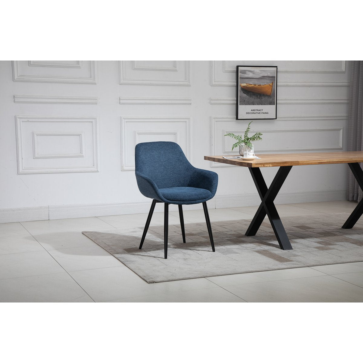 Set of 2 armchairs dark blue