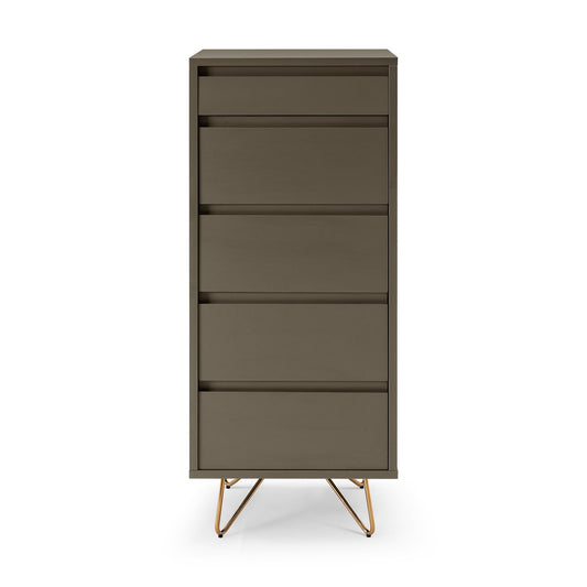 High chest of drawers with 4 drawers and 1 compartment, including mirror