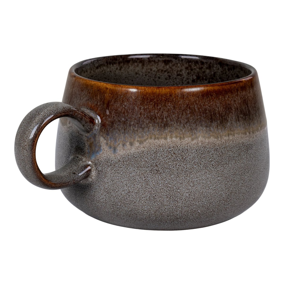 Selma Mug - Tasse, Keramik, grau/braun, ø10x7,5 cm, 4er-Set