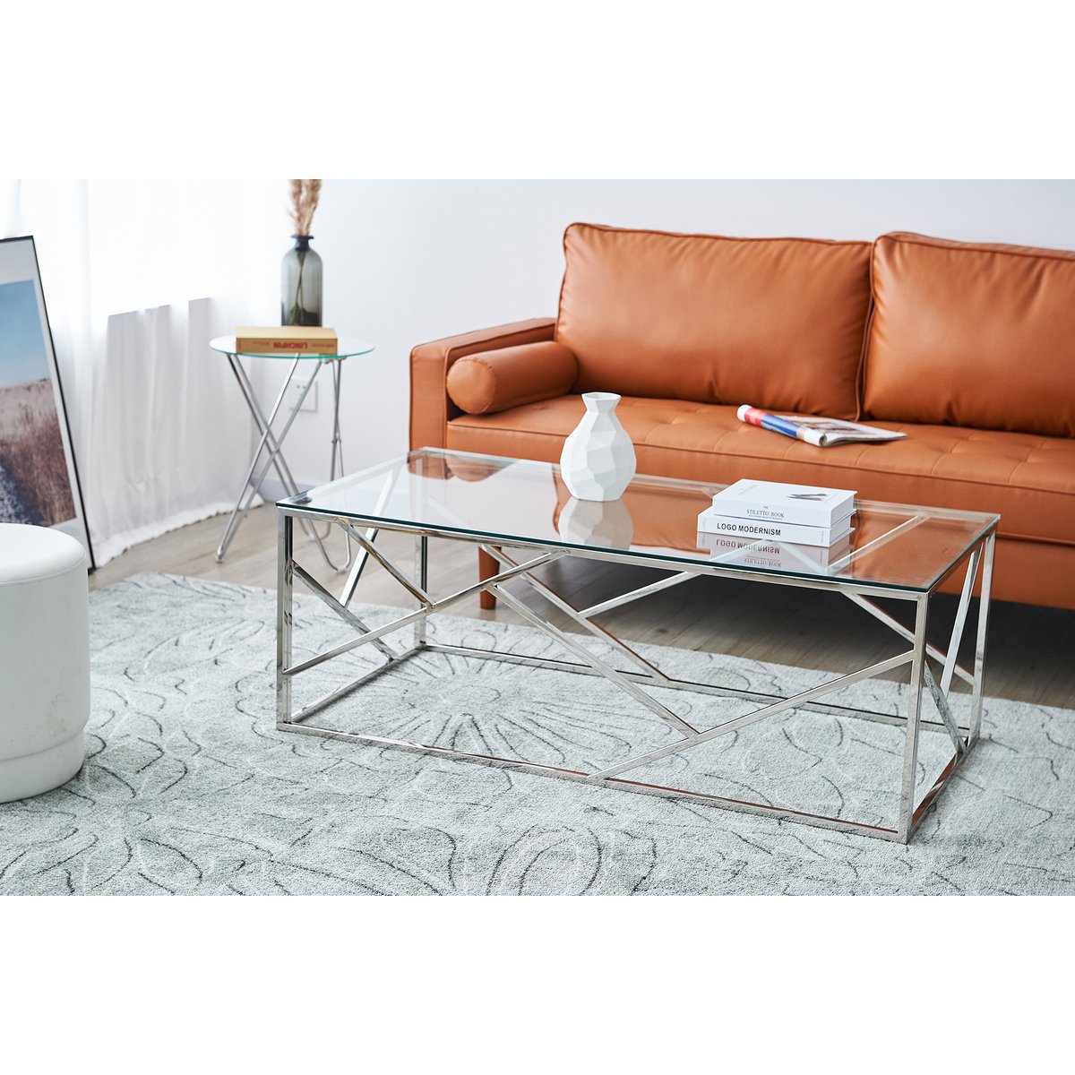 Couchtisch Silber 120x60 cm