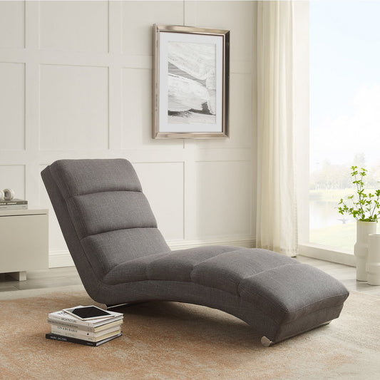 Chaise longue structured fabric gray