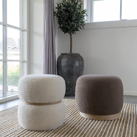 Belfort Pouf – Braun, MDF/Kiefernholz/Schaum/Polyester, 44,5 x 44,5 x 40 cm