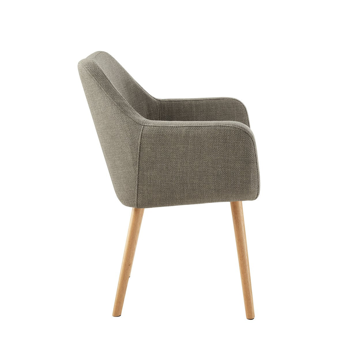 Armchair in brown structural fabric