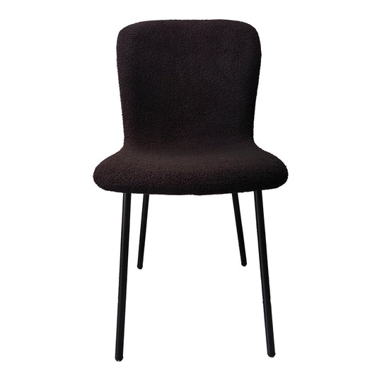 Bouclé look chair set of 4 black