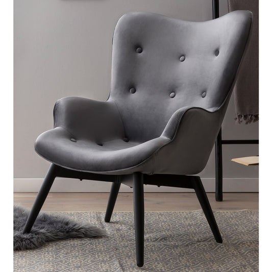 Armchair gray velvet