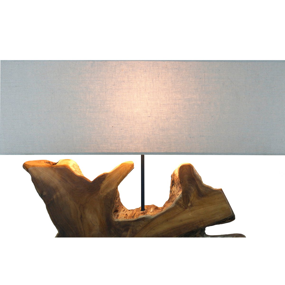 Tischleuchte Treibholz/Leinen Natur 59 cm