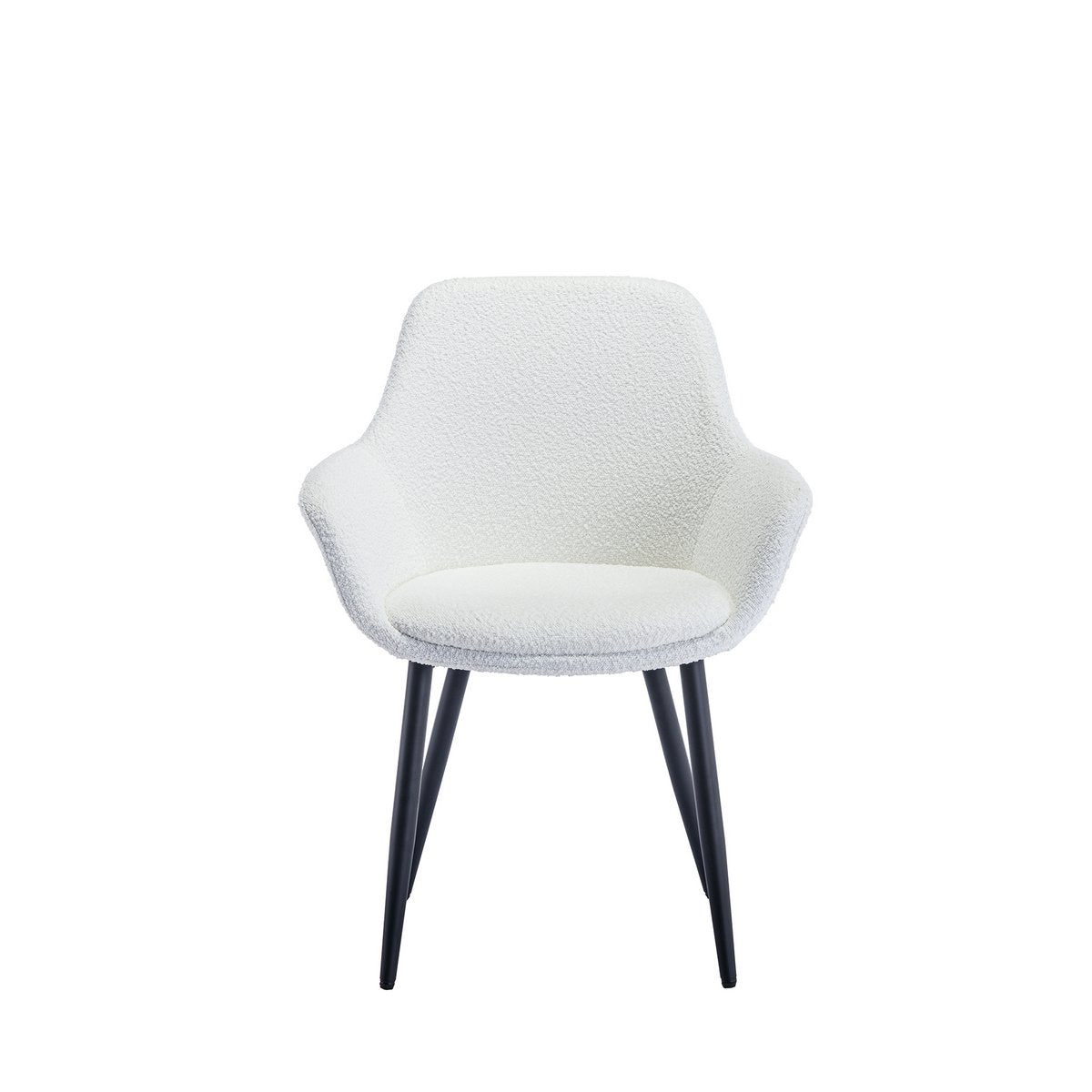 Armchair Bouclé fabric white set of 2